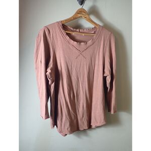 We the Free Free People Casual Top Dusty Pink Large Pinched Shoulder Boho
